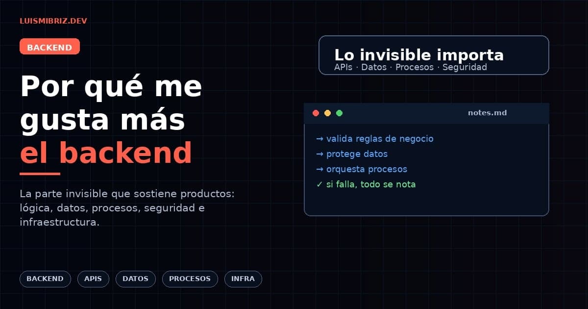 Por qué me gusta más el backend: la parte invisible que hace que todo funcione