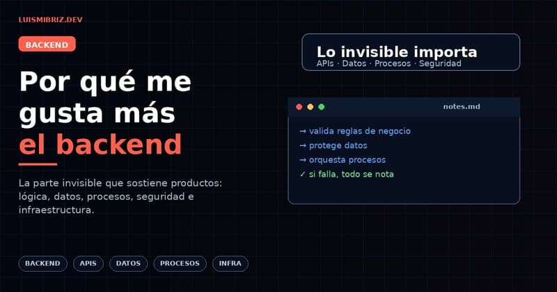 Por qué me gusta más el backend: la parte invisible que hace que todo funcione