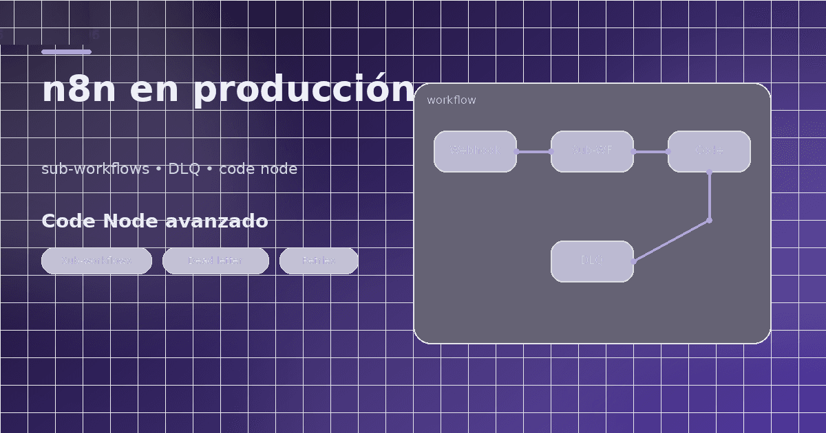 n8n en producción: sub-workflows, dead letter queues y Code Node avanzado