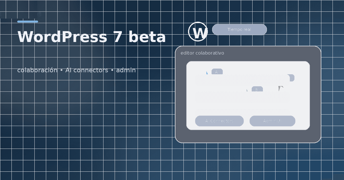 WordPress 7.0 beta: colaboración en tiempo real, AI Connectors y el mayor rediseño del admin en 20 años